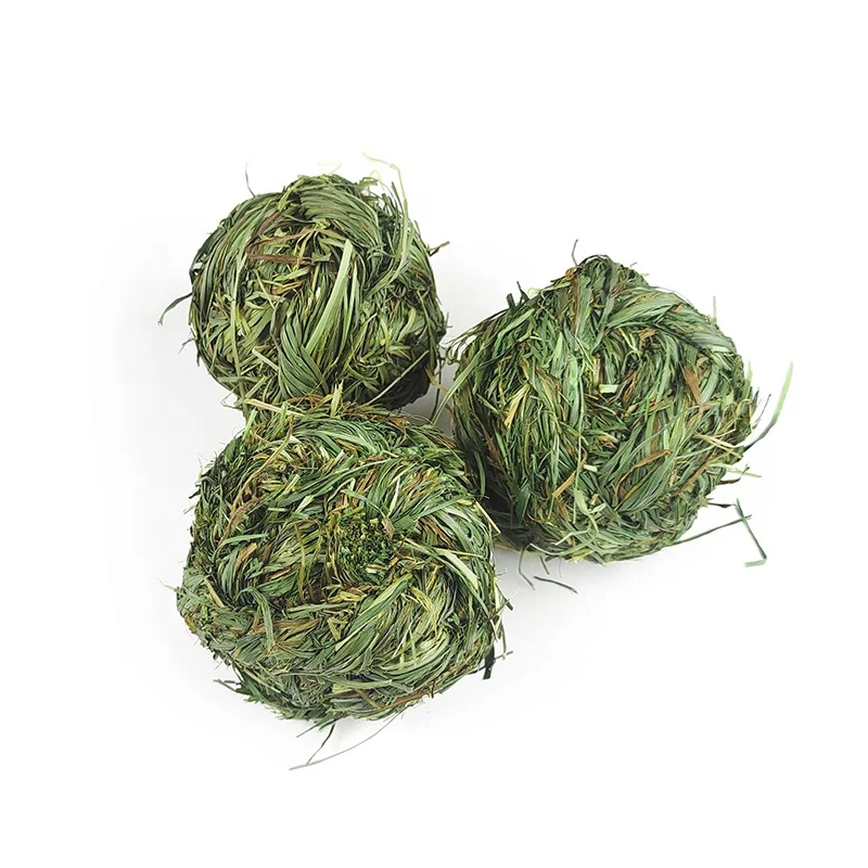 Chewing Braided Ball Toys Guinea Pig Rabbit Hamster Small Animal Play Interactive Chew Toy Natural Grass Ball Fun Small Pet Toy
