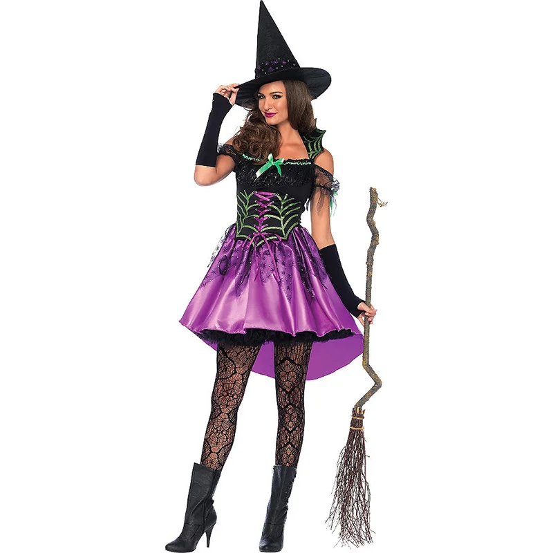 Factory hot sale black sexy adult women wicked devil witch costume