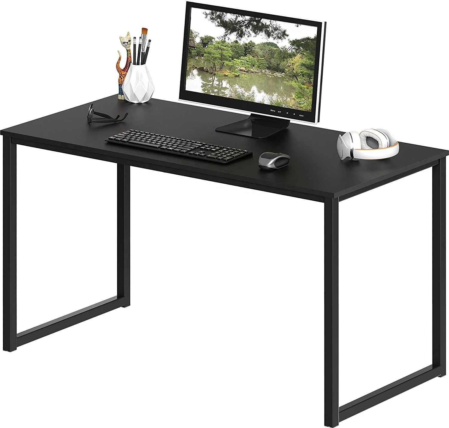 Rectangular MDF Home Office Desks Height Adjustable steel office desk frame