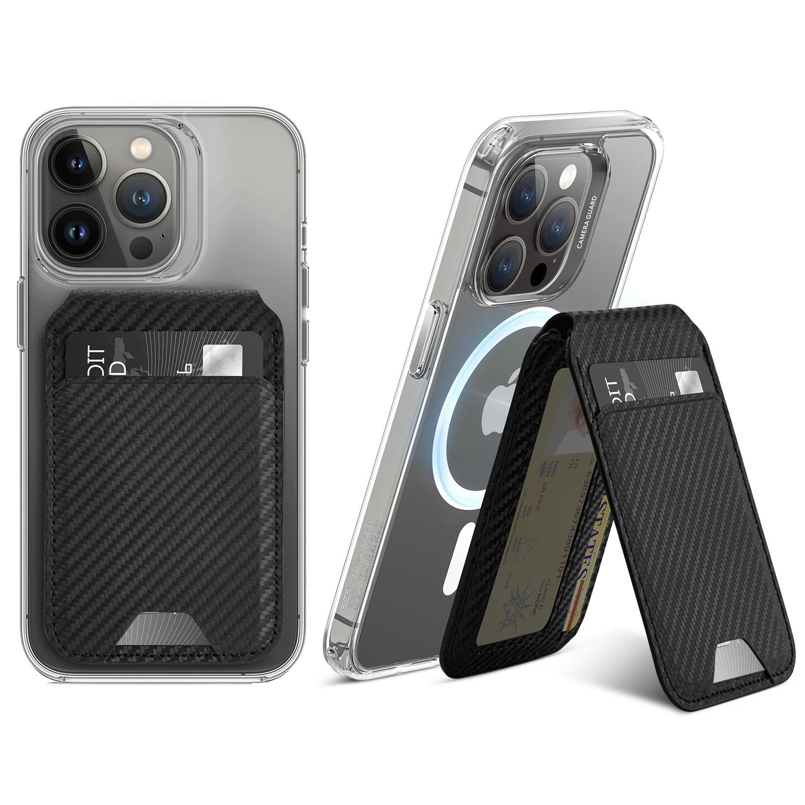 Leather Magsafe Card Holder Wallet with Strong Magnet for iPhone 14/14 Plus/14 Pro/14 Pro Max and 13/12 Series