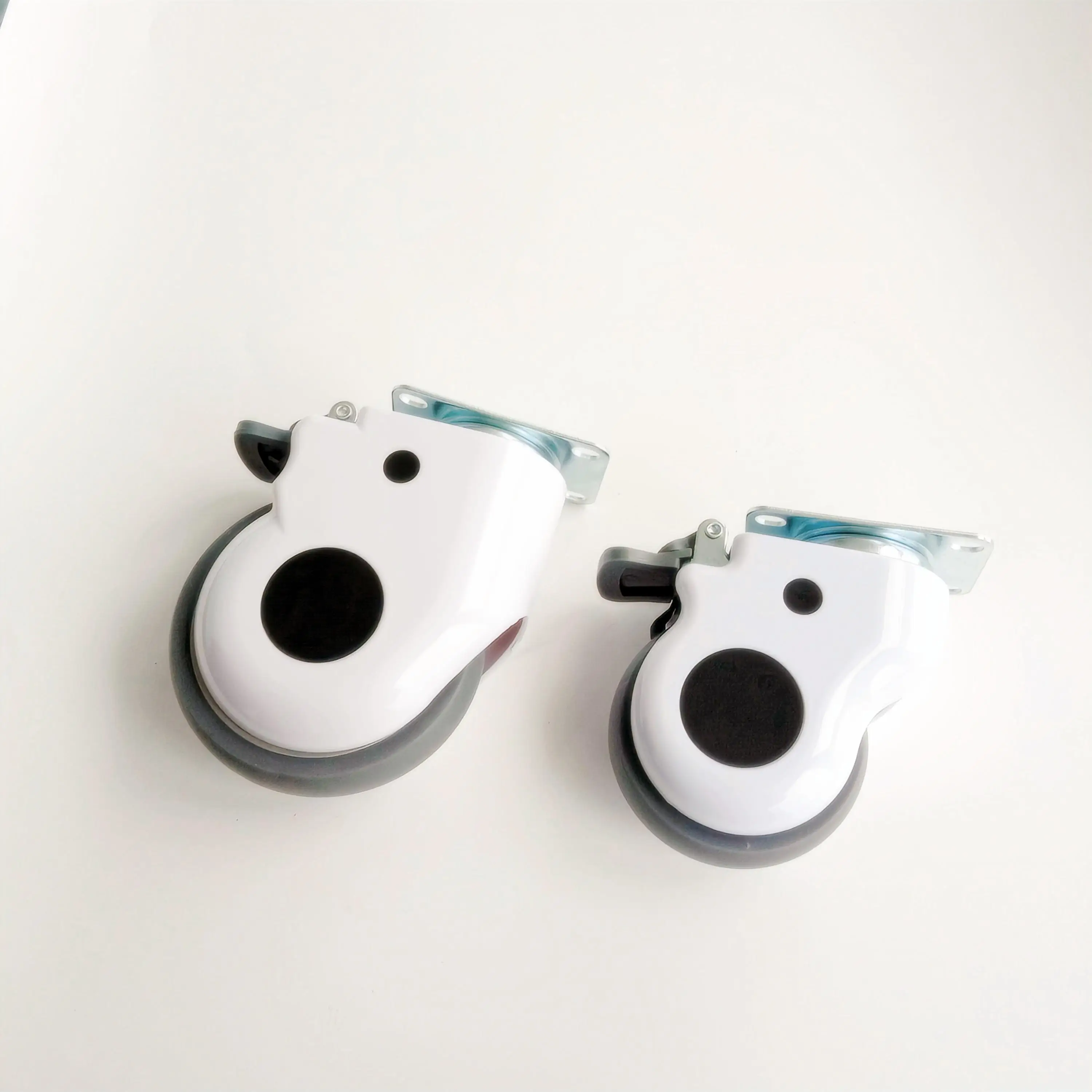 3/4/5 Inch Silent White PVC Medical Wheel Fixed Swivel Brake