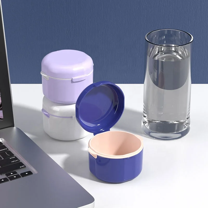 Wholesale Denture Bath Box Dental membrane box/ plastic crown box with film tooth box/membrane denture box