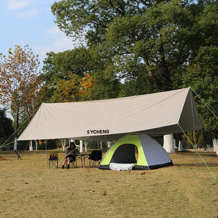 Hot Sale Pole Tarp Camping Tent Waterproof Tarpaulin Wind Resistant Tent Camping Tarp for Outdoor