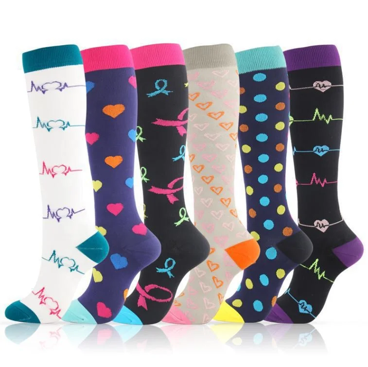 Wholesale Cotton Pressure Sports Socks Long Tube Gradient Marathon Professional Compression Nurse Medical Cycling Socks