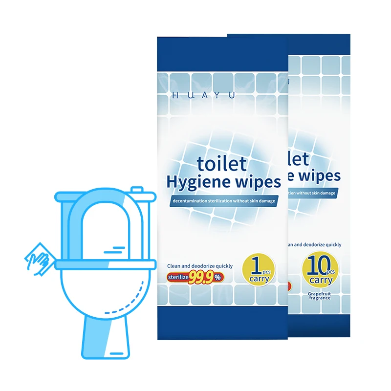 HUA YU Biodegradable Hot sale Cleaning Wet Wipes Toilet Clean wipe