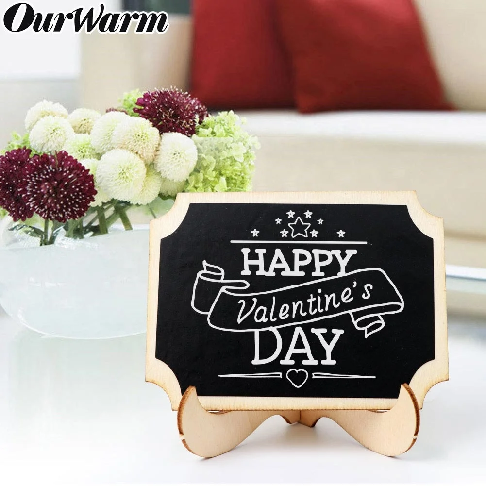 OurWarm 10 pcs Wooden Table Number Decoration Labels Mini Chalkboard Wedding Signs For Food