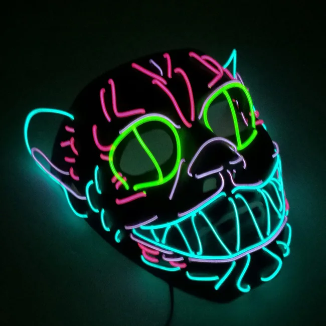 Halloween Decoration Light Up Mask Neon EL Wire Rave LED party mask