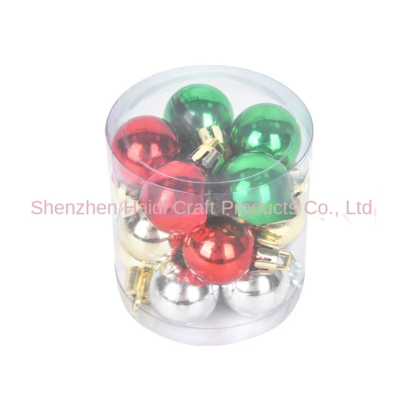 Mini 25MM Color Plastic Ball Christmas Decorations Small Tree Arrangement Hanging Wreath Rattan Pendant Sphere Shape