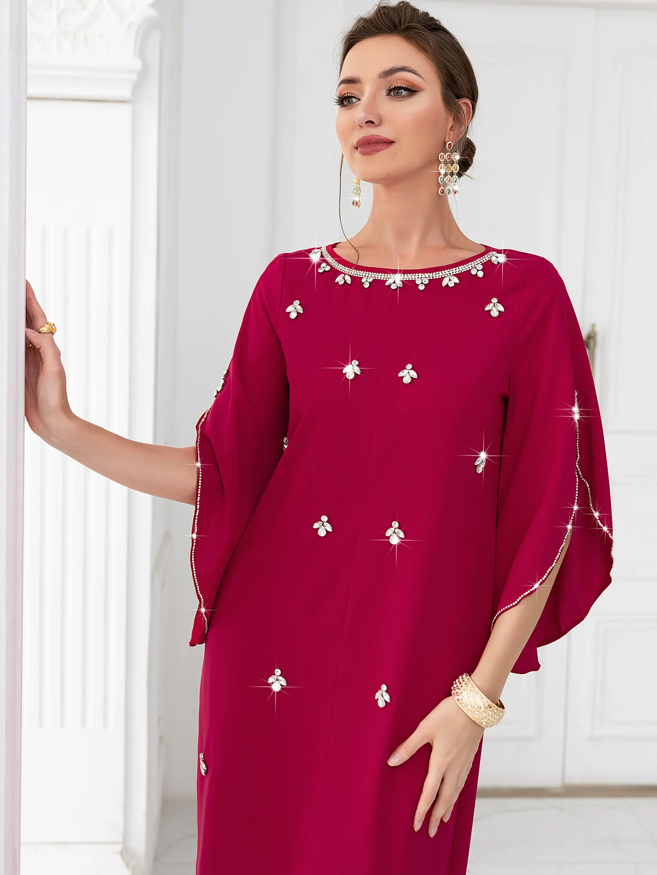 Arabic Evening Party Dress Women Luxury Moroccan Hand Sew Caftan Dubai Saudi Jalabiya Muslim Gown Kaftan Wholesale