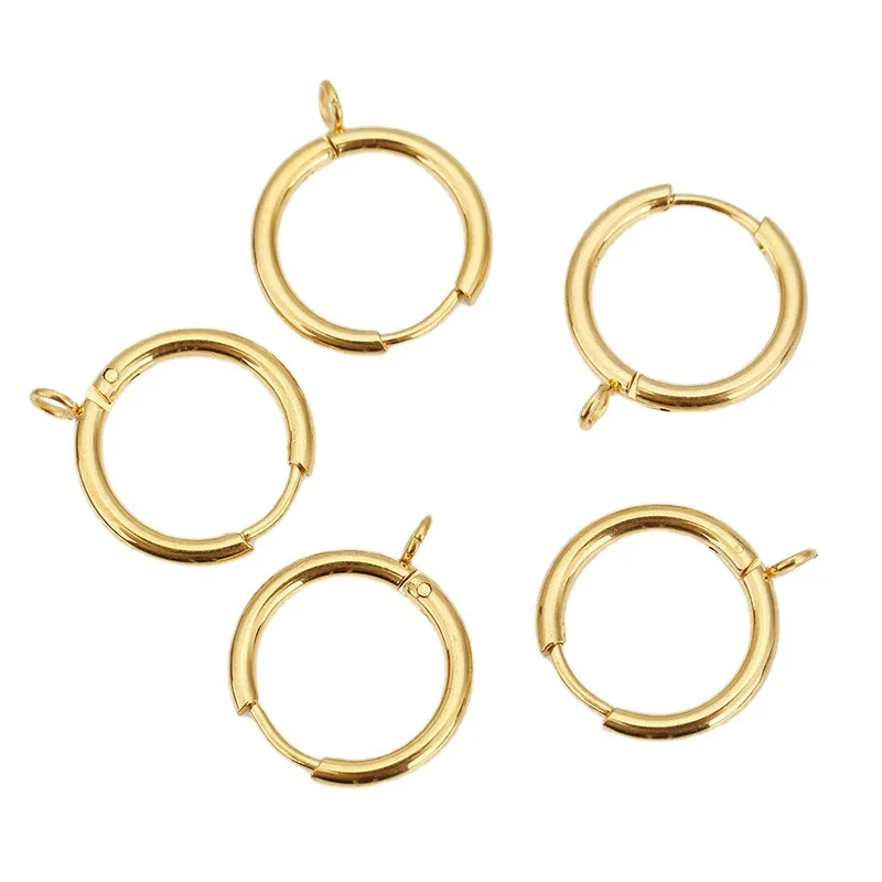 Stainless steel hoop earring components clip on earrings with loop for DIY earrings jewelry making