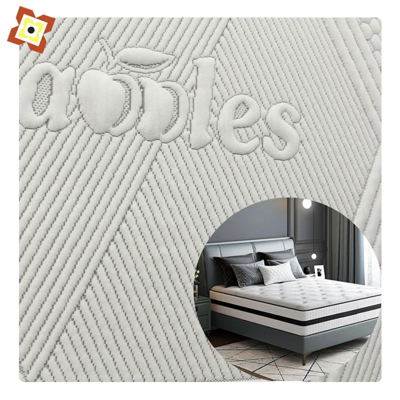 Wholesale Tear-resistant Mattress Ticking Jacquard Fabric Grey Jacquard Knitted Fabric For Mattress Fabric Pillow cloth