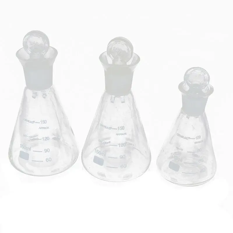 High Quality Laboratory Use Glassware 50ml 100ml 200ml 500ml 1000ml 2000ml Conical Flask 50ml