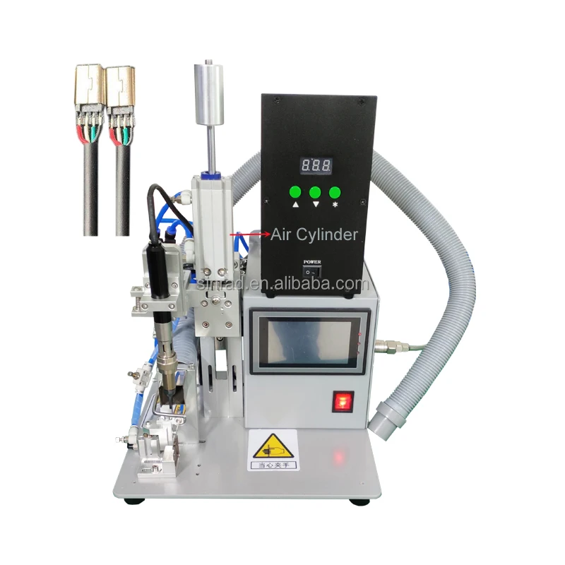 Semi-Auto Mobile Charging type-c connector manufacturing soldering wire stripping data cable making machine