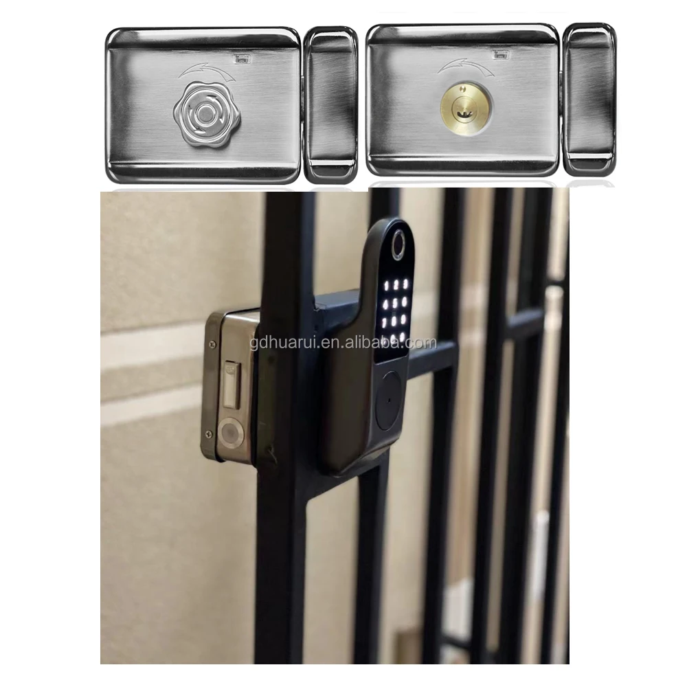 Huarui Keyless Smart Electronic biometric fingerprint intelligent  door lock keyless tuya smart gate wifi ttlock