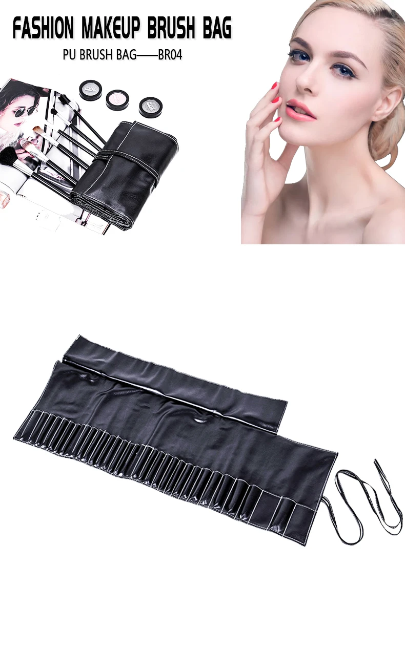 Multi-Use Brush Holder Easy Fold And Carry Cosmetic Beauty Bag Makeup Brush Organizer