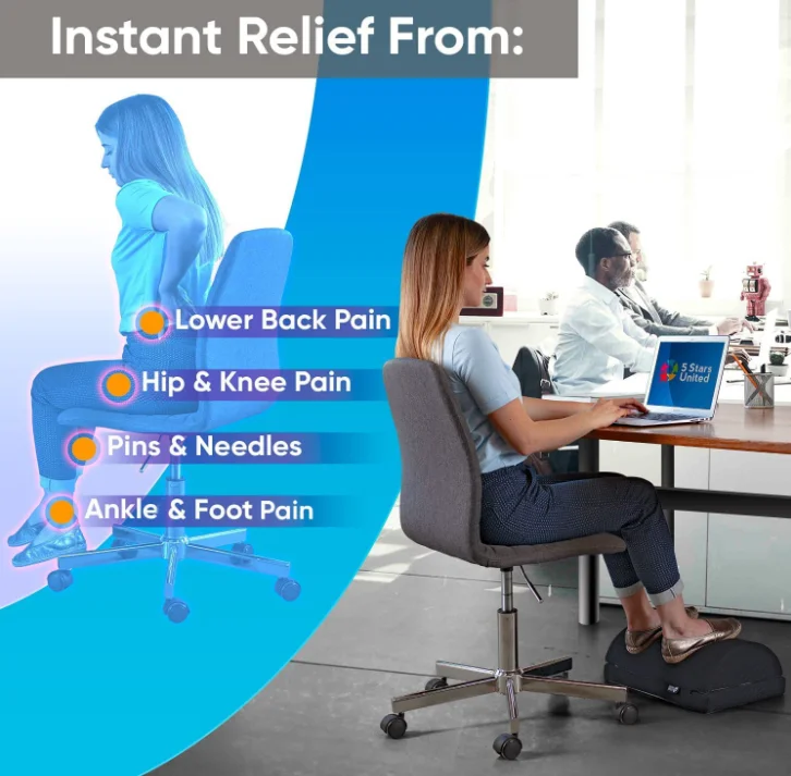Memory Foam Pillow Foot Rest For Under Desk Adjustable Footrest Pillow Suitable Travel Foot Rest Pillow To Reduce Pain