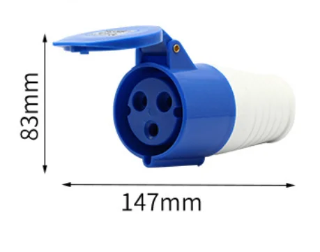 CEE Industrial Plug Socket blue 32 Amp 3 Pin  IP44
