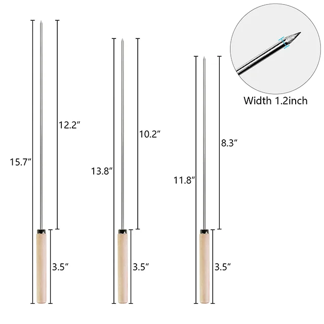 Шпажки из нержавеющей стали для барбекю, палочки для запекания, игла для Kabob гриля, плоские вилки для барбекю, для отдыха на открытом воздухе, пикника, барбекю