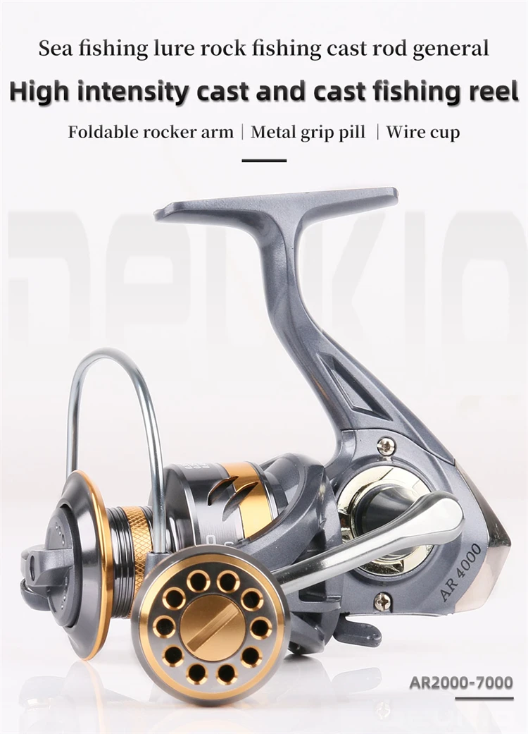 RUNTOO Saltwater High Speed Baitcasting Trolling Fish Wheel Metal Spool Aluminum Body Metal Grip Pill Spinning Fishing Reels