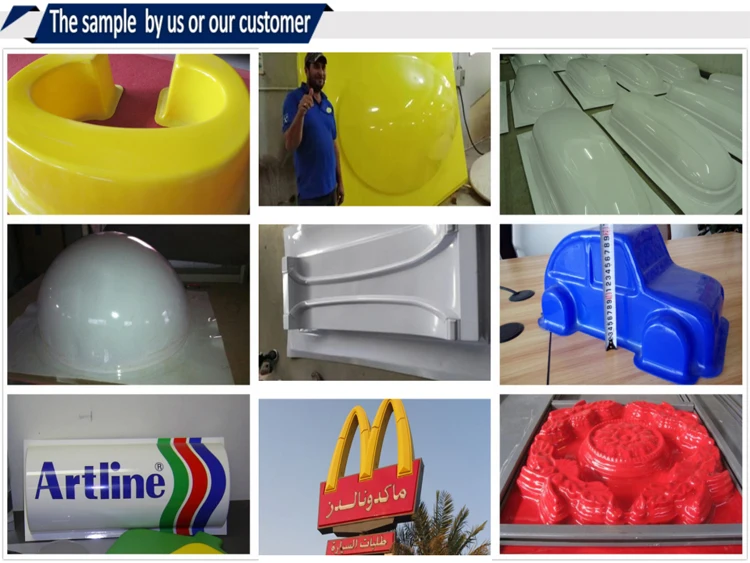 vacuum forming machine making abs acrylic plastic 3D letter BYT thermoforming machine LOGO on building