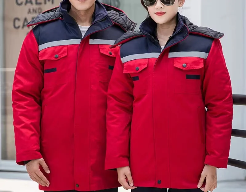 Winter Cotton Thickened clothes for automobile repair factory Warm cotton jacket work clothes Labor protection Cold