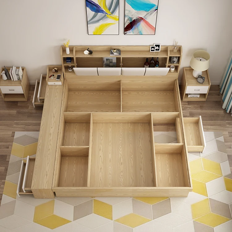Многофункциональная спальня Nordic Modern Gas Lift High Box Storage Twin Size