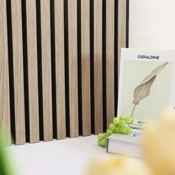 Decorative Mdf Akupanel Slatted Wooden Veneer Soundproof Wall Panel Acoustic Panel
