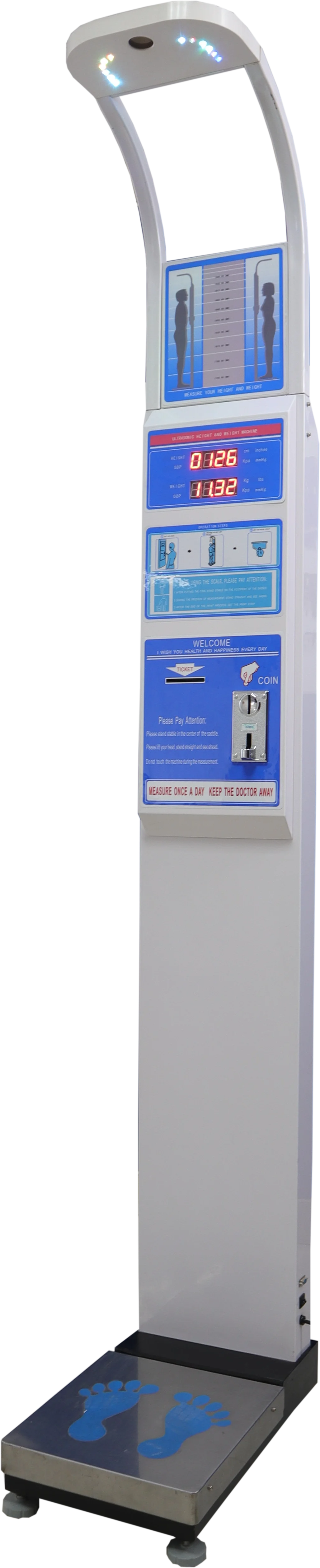 Digital Ultrasonic Height And Weight BMI Blood Pressure Body Composition Analysis measuring machine