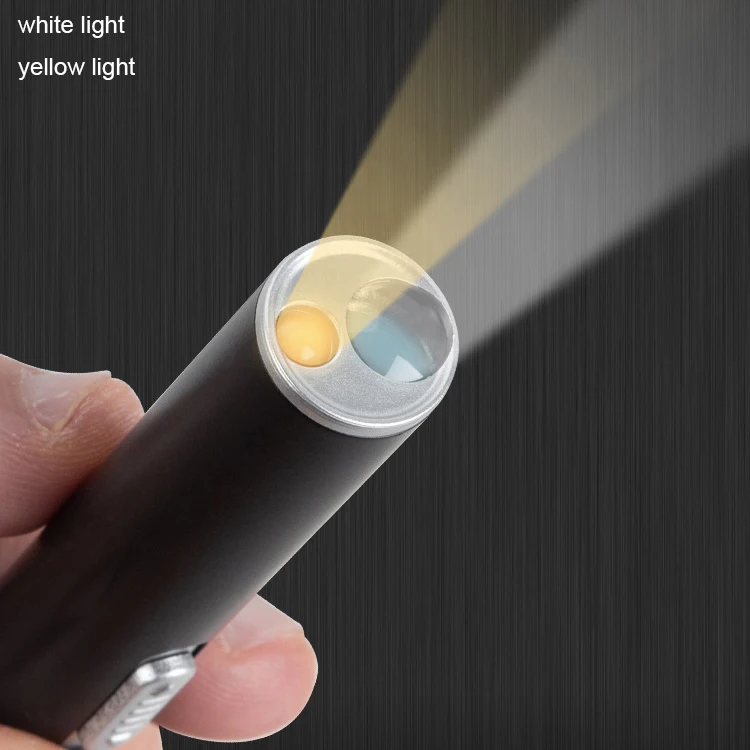 doctor use usb rechargeable portable mini pen led keychain flashlight with sling clamp,micro pocket moon slim flashlight torch
