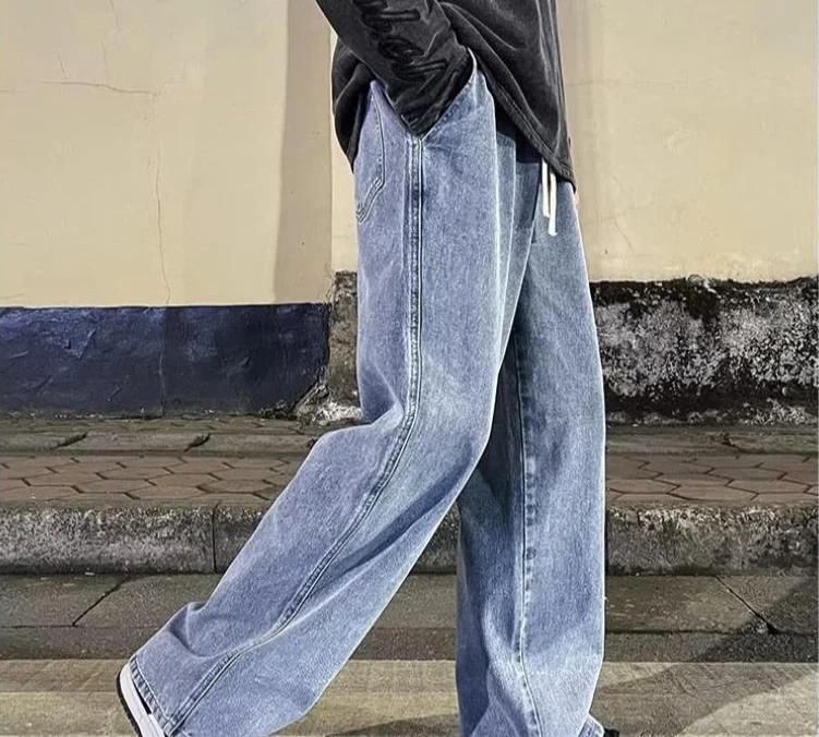 Оптовая продажа джинсы для мальчиков-подростков повседневные уличные брюки в стиле хип-поп новые стильные свободные молодых мужчин