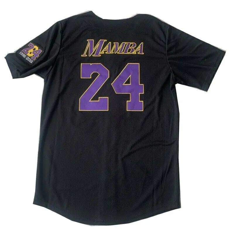 Black Mamba Baseball Jerseys Legend 8 24 Mamba Jersey Outdoor Sportswear