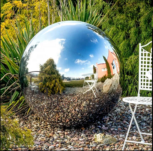 Garden ornament spheres mirror finish 500mm 600mm stainless steel hollow ball