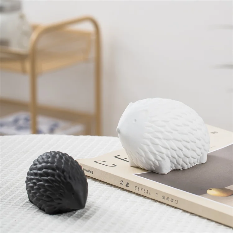 Cute Cement Hedgehog Ornaments Table Garden Decoration Creative Small Nordic Modern Home Decor Accessories Decors