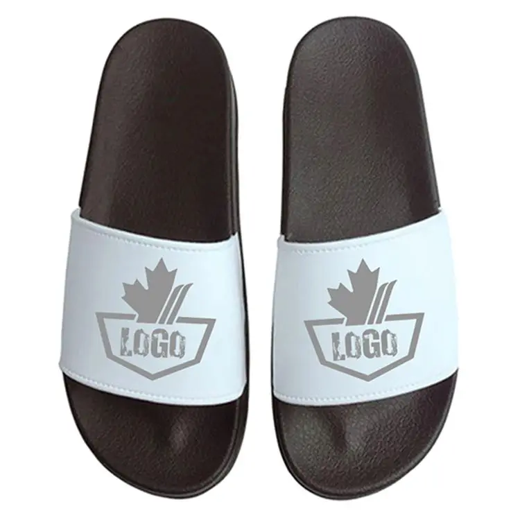 Custom Printing Logo Pattern Black Plain Custom Printing Logo Pattern Unisex Black Sublimation Slipper Flip Flop