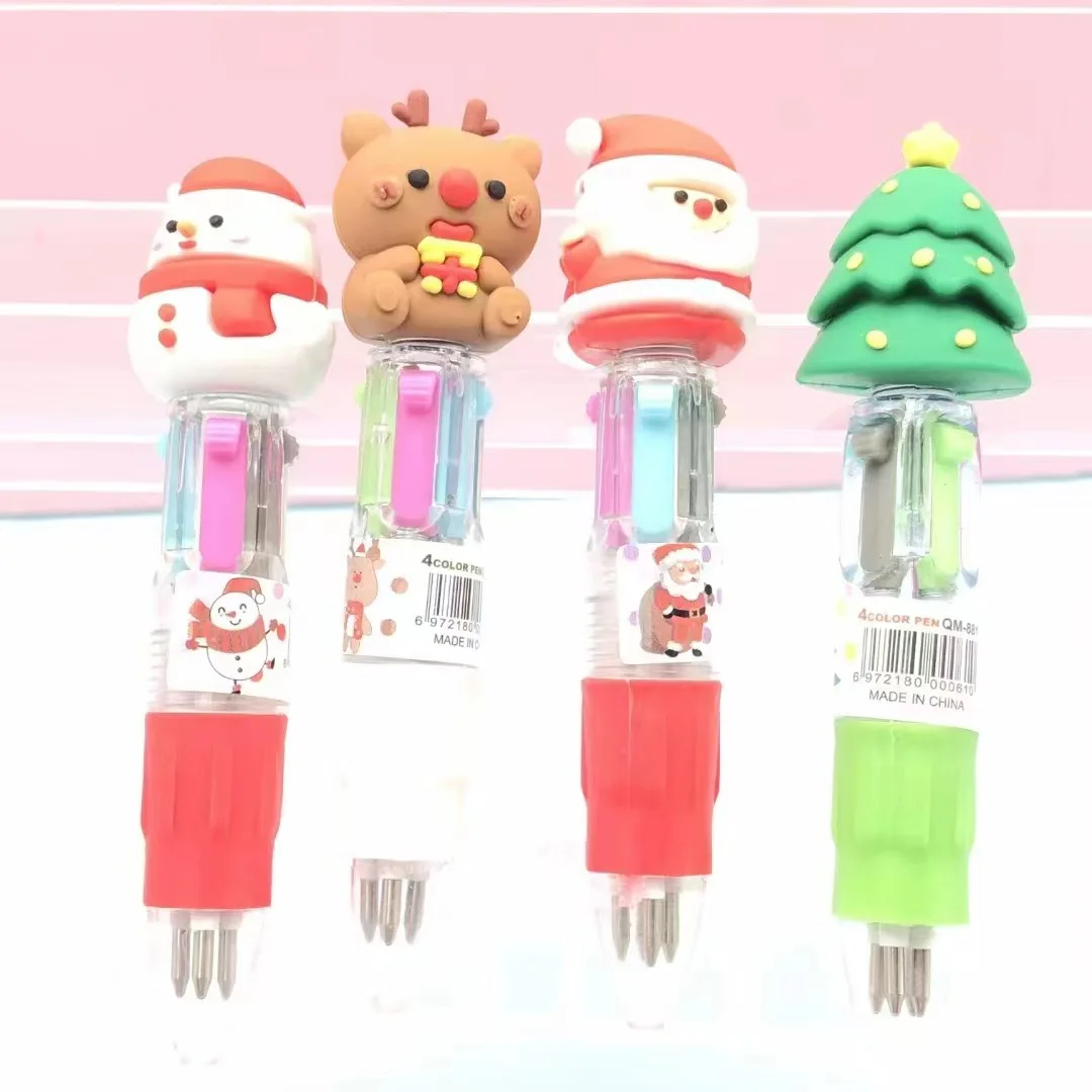 Cute 4 Color Santa Claus Snowman Tree Deer Ballpoint Pen Kawaii Rollerball Pen Stationery Supply Christmas gift