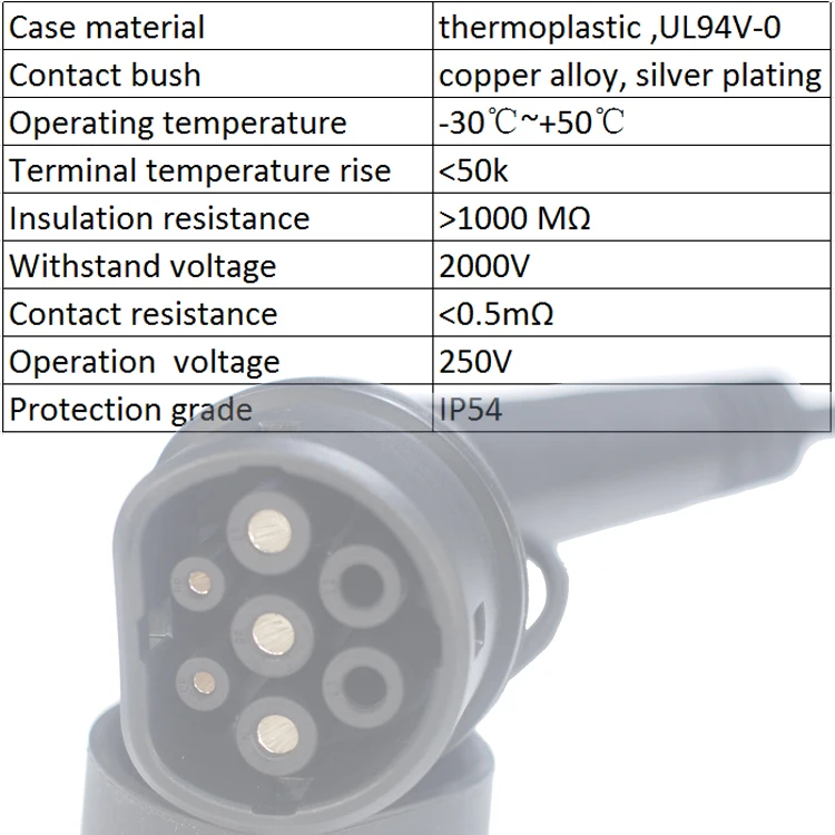 
Cost Effective 16A 3.8Kw Ev Type 2 Charger Connector Electric Vehicle Charging Cable 
