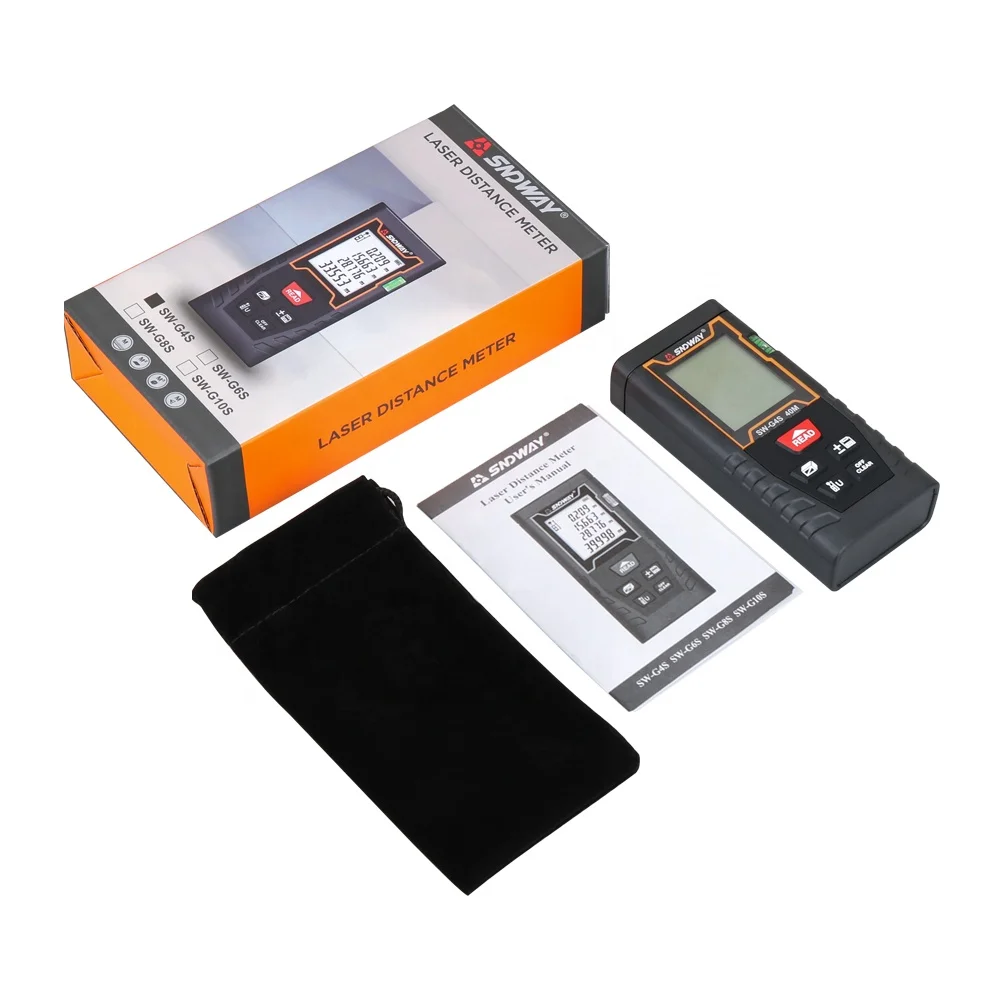 SNDWAY Cheap Handheld Laser Rangefinder sight Measure Tool Digital Laser Distance Meter 40m 60m 80m 100m with LCD Backlight