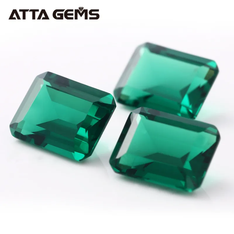 Synthetic Octagon Shape 9x7mm 1 Carat Emerald Cut Created Green Nano Spinel