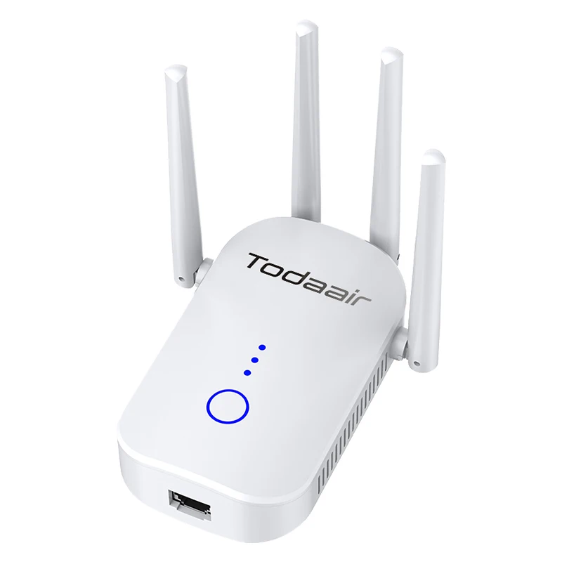 Factory price dual band 2.4G 5G 1200Mbps indoor tuya WiFi repeater AP with 4 antenna for WiFi booster