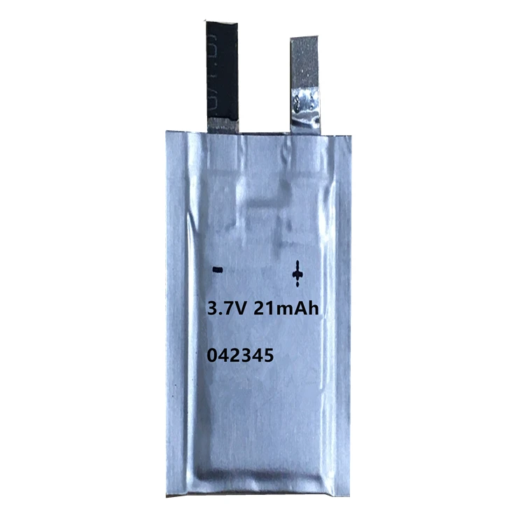 042345 Super Ultra Thin Battery 042345 thin LiPo 3.7V rechargeable battery 21mAh thickness 0.45mm for smart bank cards