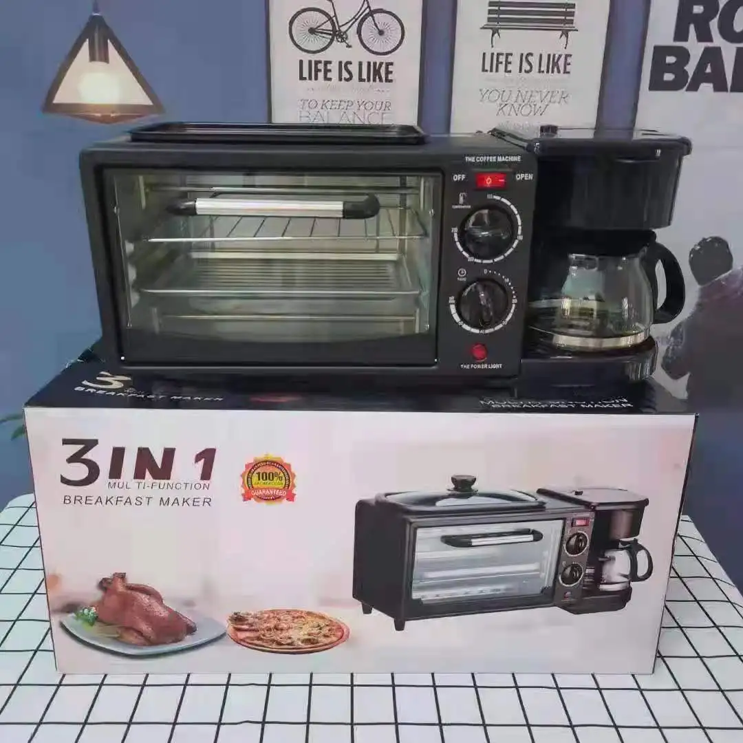 In stock Automatic Multifunction Household 3in one 9L Oven Multifunction 4 in 1 Breakfast Maker