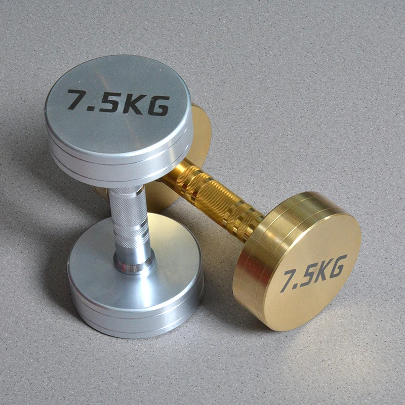 Gym Fitness Body Building Strength Training  Free Weights Steel Chrome Dumbbell