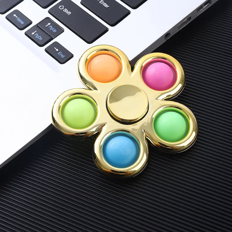 2021 New Plating Push Pop Fidget Spinner Hand Spinner Toys For Children Kids Child Adult Wholesale Good Price