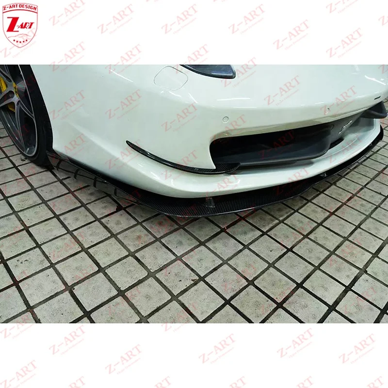 Z-ART Carbon Fiber Front Splitter For Ferrari 458 Carbon Fiber Front Fender Trim For Ferari 458 Front Canards Car Bumper Parts