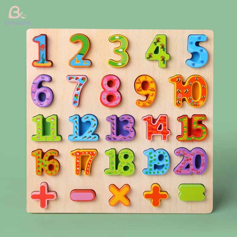 Montessori Baby Alphabet ABC And Number Learning Toys Wooden Early Educational Puzzle Board For Children Toddler