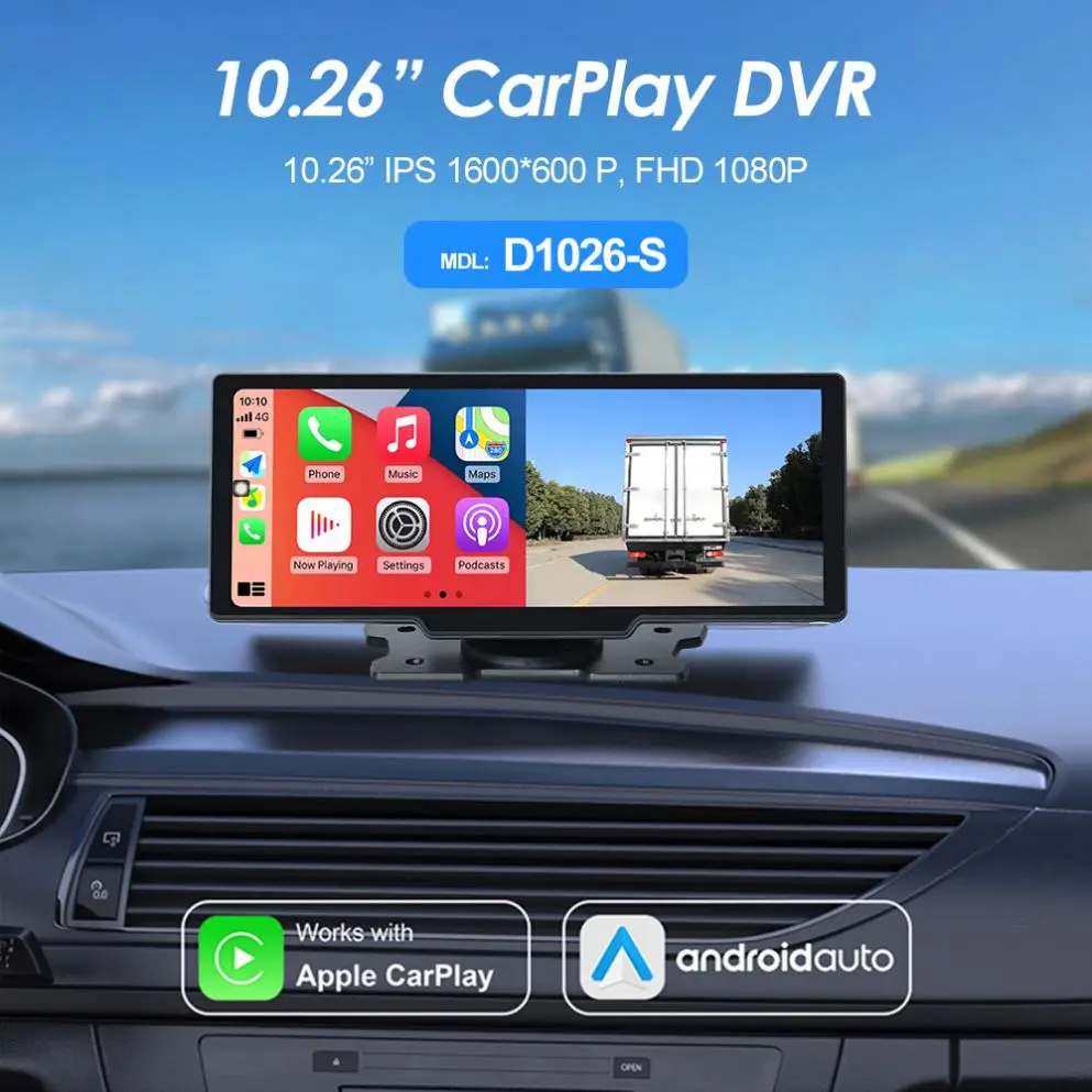 10.26 Inch Universal car radio Multimedia Player with Mirror Carplay Touch Screen Display Hd Front Camera Carplay