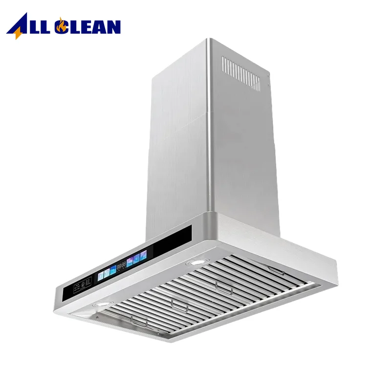 Advanced Wall Mount Kitchen Hood High-Performance Ventilation Touch Control Glass Copper Housing Garage Exhaust Chimney