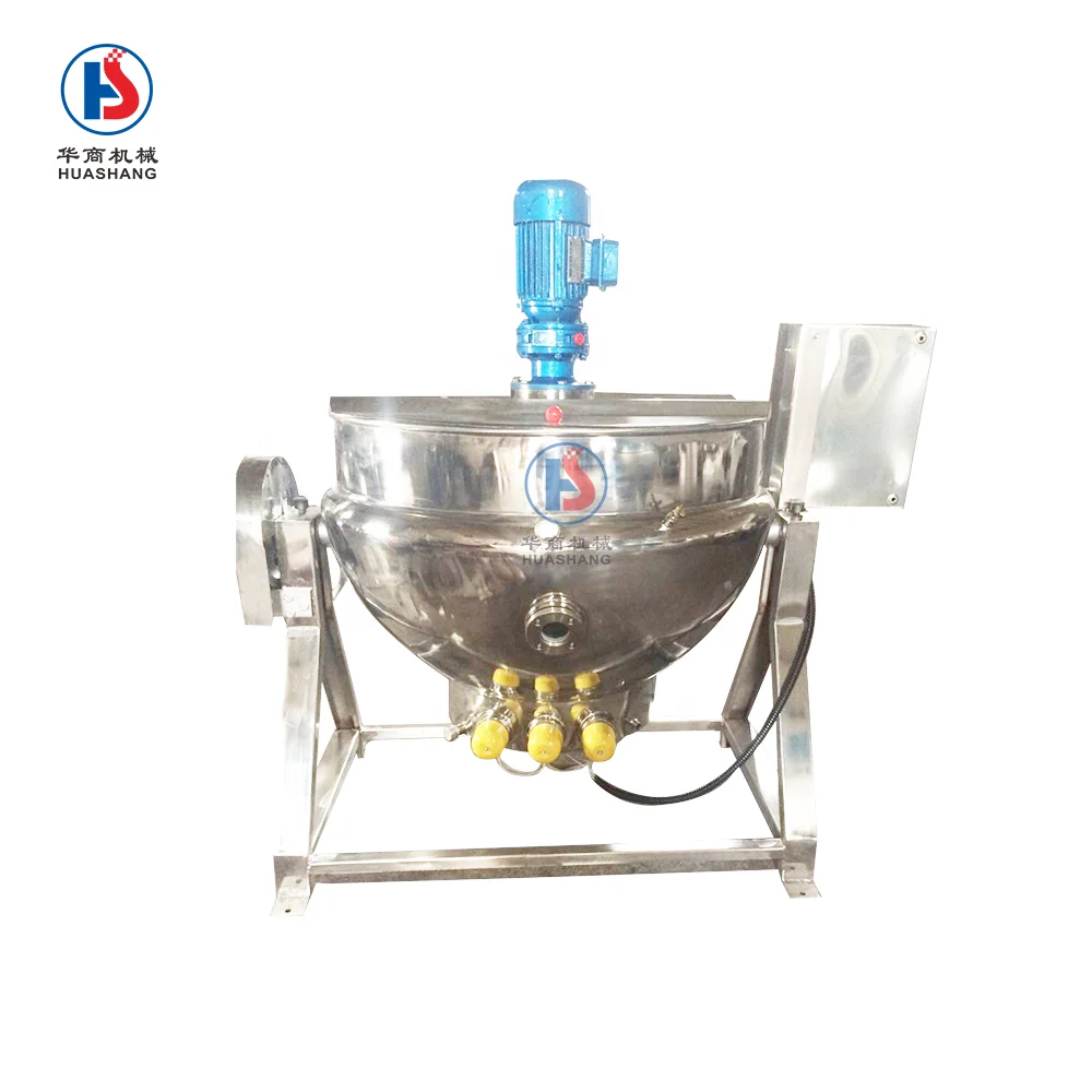 high quality electric gas steam heating cooking jam bone soup preserved fruit braised food double jacketed kettle with agitator