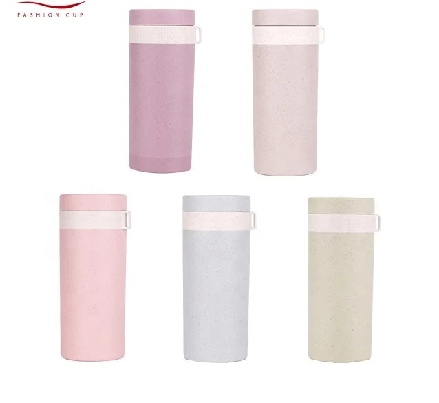 350ml Environmentally Friendly Biodegradable Wheat Straw And Rice Husk Fiber Plastic Water Bottle With Tea Infuser