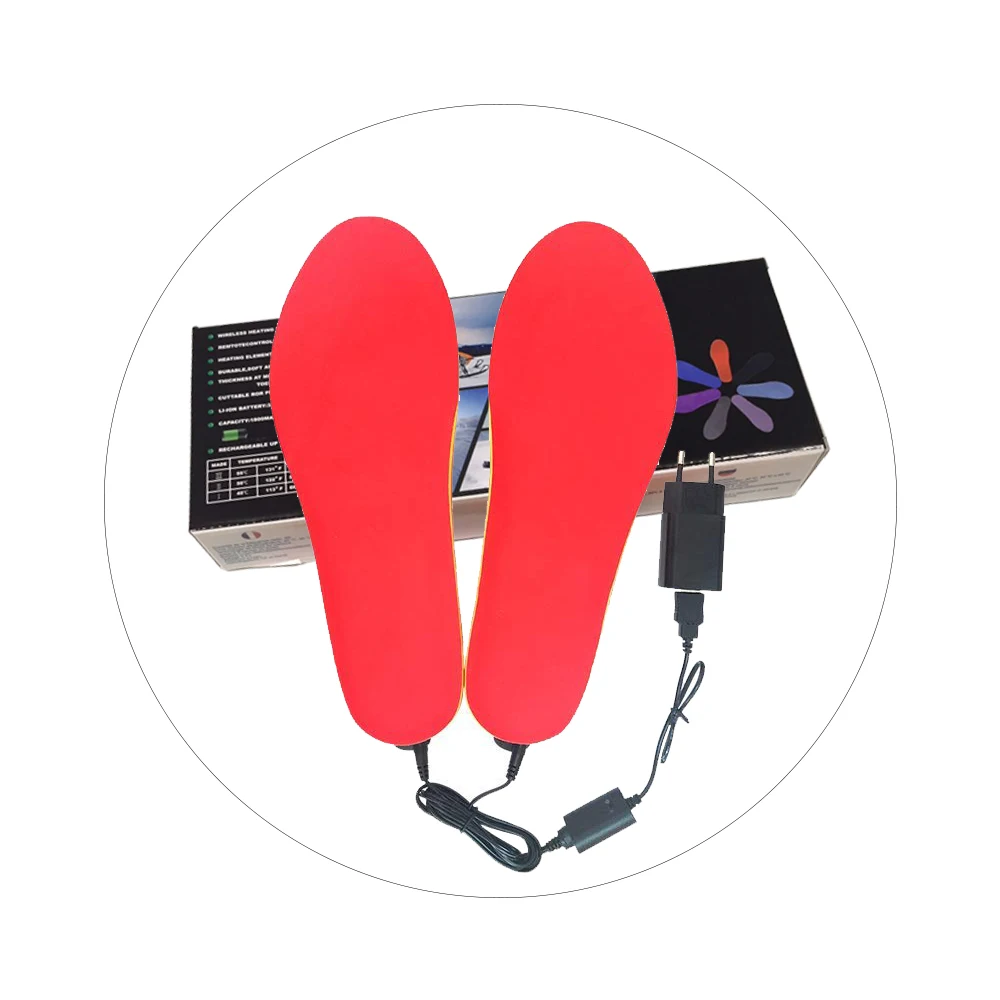 Heated Insoles 2000mAh Cut-to-Fit Multiple Sizes Unisex Flexible Rechargeable Remote Control for Hunting Fishing Hiking